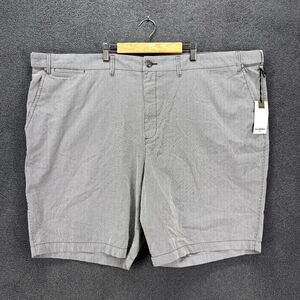 Goodfellow Shorts Mens Big Tall 50 Gray Stripe Linden Chino Flat Front‎ Cotton